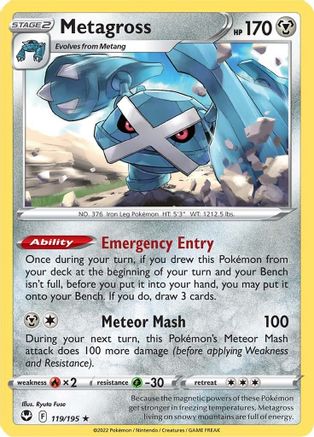 Metagross (119/195) Reverse Holofoil [SWSH: Silver Tempest] Pokemon Single Pokémon
