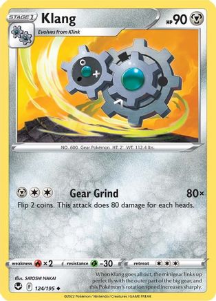 Klang (124/195) Reverse Holofoil [SWSH: Silver Tempest] Pokemon Single Pokémon