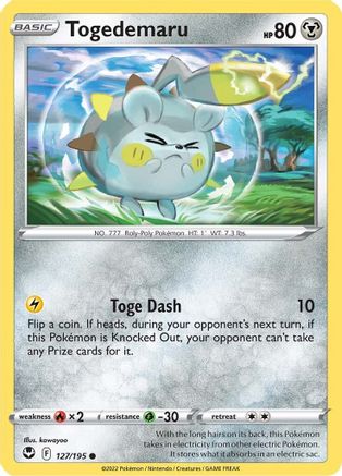 Togedemaru (127/195) Reverse Holofoil [SWSH: Silver Tempest] Pokemon Single Pokémon