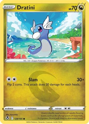 Dratini (129/195) Reverse Holofoil [SWSH: Silver Tempest] Pokemon Single Pokémon