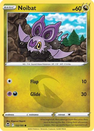 Noibat (132/195) Reverse Holofoil [SWSH: Silver Tempest] Pokemon Single Pokémon