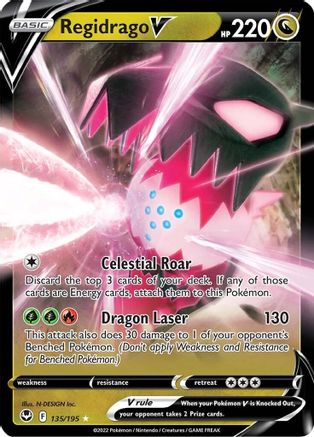 Regidrago V (135/195) Holofoil [SWSH: Silver Tempest] Pokemon Single Pokémon
