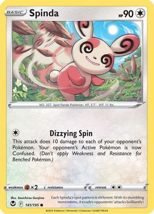 Spinda (141/195) Reverse Holofoil [SWSH: Silver Tempest] Pokemon Single Pokémon