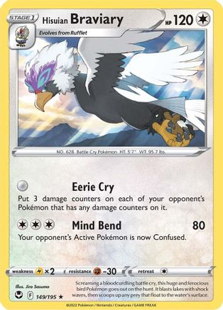 Hisuian Braviary (149/195) [SWSH: Silver Tempest] Pokemon Single Pokémon