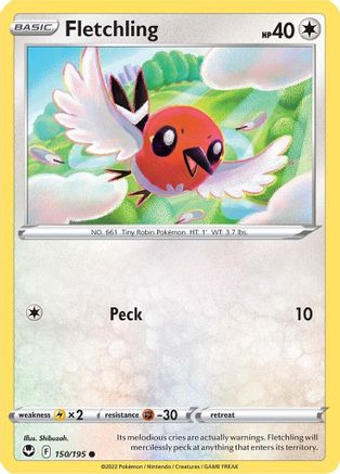 Fletchling (150/195) Reverse Holofoil [SWSH: Silver Tempest] Pokemon Single Pokémon