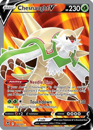Chesnaught V (Full Art) (171/195) Holofoil [SWSH: Silver Tempest] Pokemon Single Pokémon