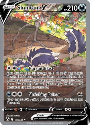 Skuntank V (Alternate Full Art) (181/195) Holofoil [SWSH: Silver Tempest] Pokemon Single Pokémon