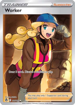 Worker (Full Art) (195/195) Holofoil [SWSH: Silver Tempest] Pokemon Single Pokémon