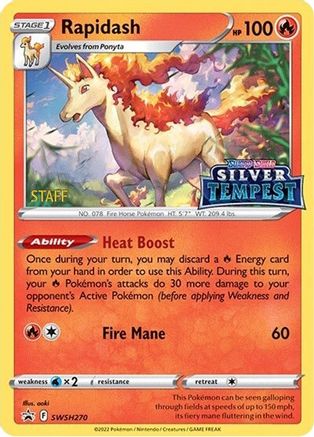 Rapidash - SWSH270 (Prerelease) [STAFF] () Holofoil [Promos: SWSH Promo Cards] Pokemon Single Pokémon