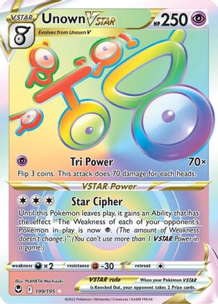 Unown VSTAR (Secret) (199/195) Holofoil [SWSH: Silver Tempest] Pokemon Single Pokémon