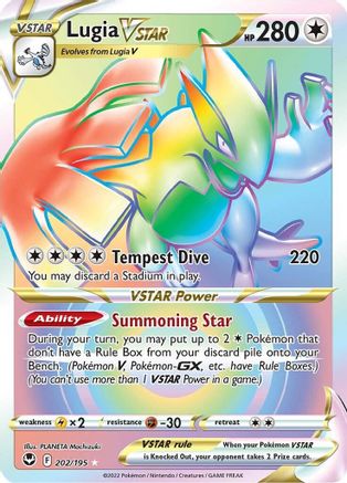 Lugia VSTAR (Secret) (202) (202/195) - [SWSH: Silver Tempest] Holofoil Pokemon Single Pokémon