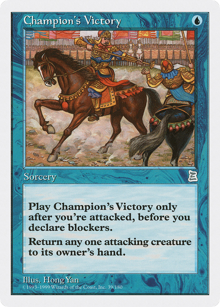 Champion's Victory (PTK-039) [Oldschool] Portal Three Kingdoms MTG Single Wizards of the Coast