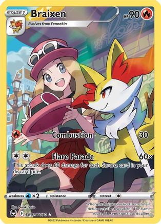 Braixen (TG01/30) Holofoil [SWSH: Silver Tempest Trainer Gallery] Pokemon Single Pokémon