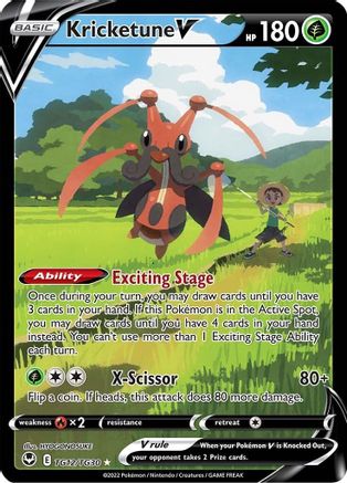 Kricketune V (TG12/30) Holofoil [SWSH: Silver Tempest Trainer Gallery] Pokemon Single Pokémon