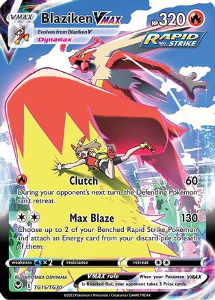 Blaziken VMAX (TG15/30) - [SWSH: Silver Tempest Trainer Gallery] Holofoil Pokemon Single Pokémon
