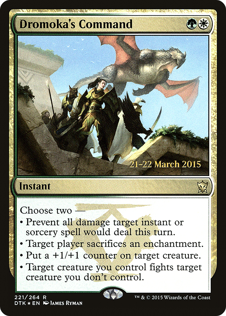 Dromoka's Command (PRE-221) [Dragons of Tarkir Promos] Foil MTG Single Wizards of the Coast