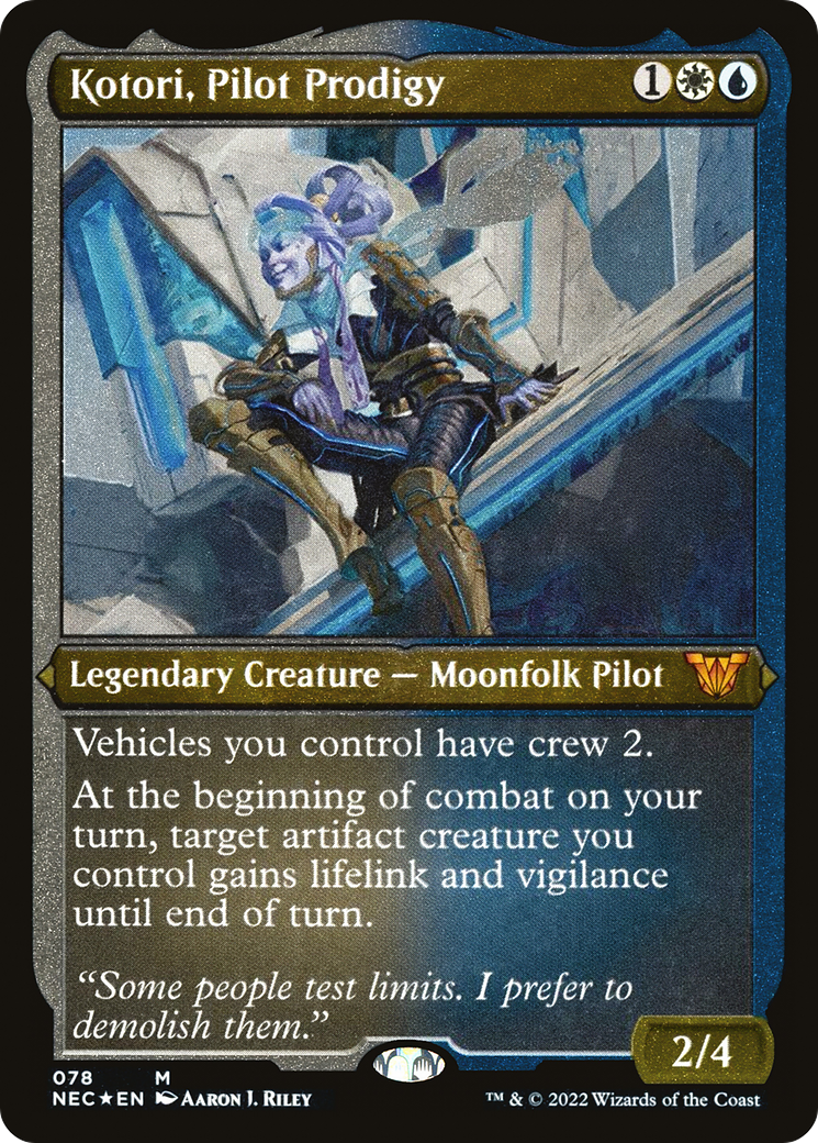 Kotori, Pilot Prodigy (NEC-078) [Neon Dynasty Commander] Etched Foil MTG Single Wizards of the Coast