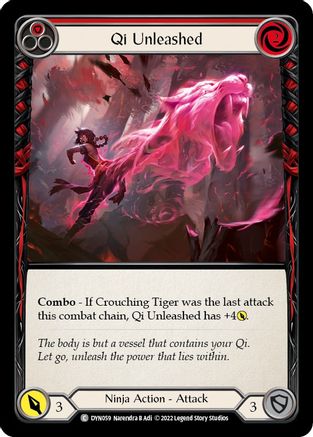 Qi Unleashed (Red) [DYN059] (Dynasty)  Rainbow Foil Flesh And Blood Single Flesh And Blood   