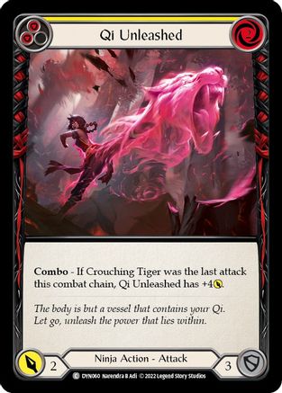 Qi Unleashed (Yellow) [DYN060] (Dynasty)  Rainbow Foil Flesh And Blood Single Flesh And Blood   