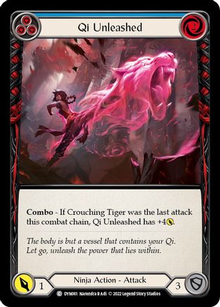 Qi Unleashed (Blue) [DYN061] (Dynasty)  Rainbow Foil Flesh And Blood Single Flesh And Blood   