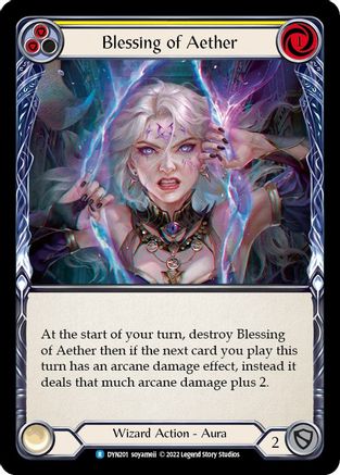 Blessing of Aether (Yellow) [DYN201] (Dynasty)  Rainbow Foil Flesh And Blood Single Flesh And Blood   