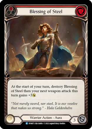 Blessing of Steel (Red) [DYN073] (Dynasty)  Rainbow Foil Flesh And Blood Single Flesh And Blood   
