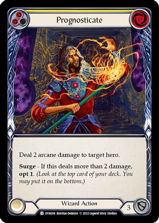 Prognosticate (Yellow) [DYN204] (Dynasty)  Rainbow Foil Flesh And Blood Single Flesh And Blood   