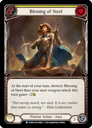 Blessing of Steel (Yellow) [DYN074] (Dynasty)  Rainbow Foil Flesh And Blood Single Flesh And Blood   