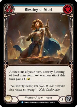 Blessing of Steel (Blue) [DYN075] (Dynasty)  Rainbow Foil Flesh And Blood Single Flesh And Blood   