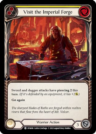 Visit the Imperial Forge (Yellow) [DYN086] (Dynasty)  Rainbow Foil Flesh And Blood Single Flesh And Blood   