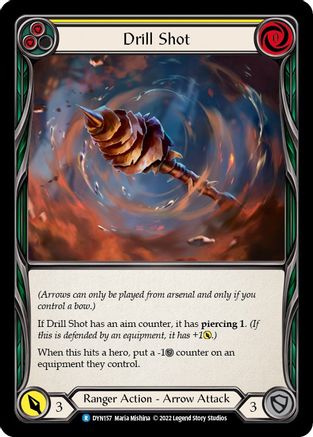 Drill Shot (Yellow) [DYN157] (Dynasty)  Rainbow Foil Flesh And Blood Single Flesh And Blood   