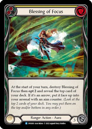 Blessing of Focus (Yellow) [DYN160] (Dynasty)  Rainbow Foil Flesh And Blood Single Flesh And Blood   