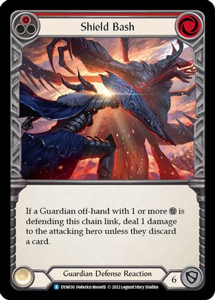 Shield Bash (Red) [DYN030] (Dynasty)  Rainbow Foil Flesh And Blood Single Flesh And Blood   