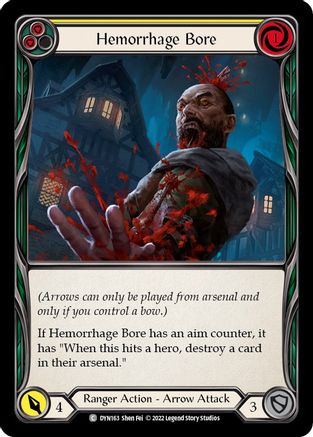 Hemorrhage Bore (Yellow) [DYN163] (Dynasty)  Rainbow Foil Flesh And Blood Single Flesh And Blood   