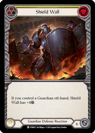 Shield Wall (Yellow) [DYN037] (Dynasty)  Rainbow Foil Flesh And Blood Single Flesh And Blood   