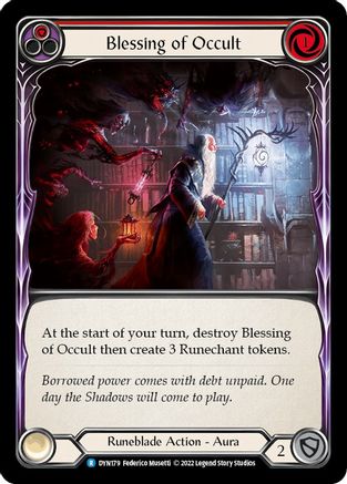 Blessing of Occult (Red) [DYN179] (Dynasty)  Rainbow Foil Flesh And Blood Single Flesh And Blood   