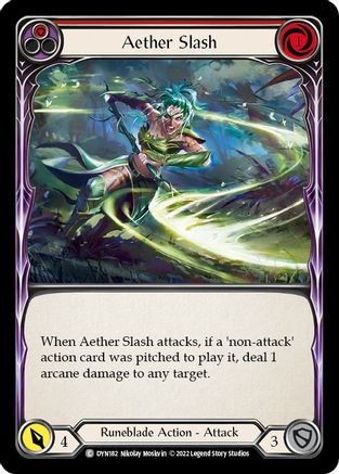 Aether Slash (Red) [DYN182] (Dynasty)  Rainbow Foil Flesh And Blood Single Flesh And Blood   