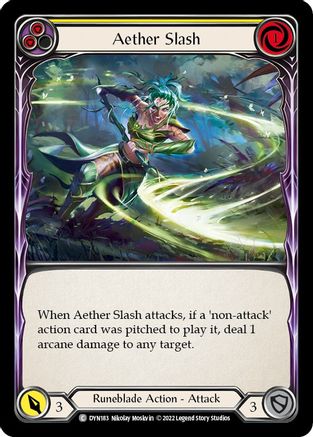 Aether Slash (Yellow) [DYN183] (Dynasty)  Rainbow Foil Flesh And Blood Single Flesh And Blood   