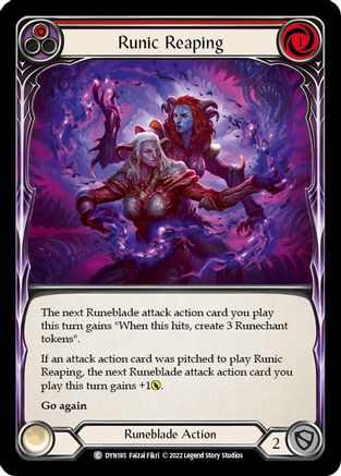Runic Reaping (Red) [DYN185] (Dynasty)  Rainbow Foil Flesh And Blood Single Flesh And Blood   