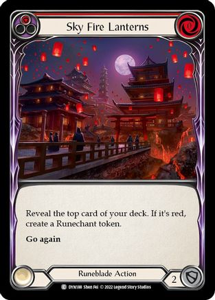 Sky Fire Lanterns (Red) [DYN188] (Dynasty)  Rainbow Foil Flesh And Blood Single Flesh And Blood   
