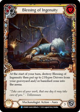 Blessing of Ingenuity (Yellow) [DYN099] (Dynasty)  Rainbow Foil Flesh And Blood Single Flesh And Blood   