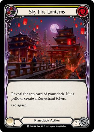 Sky Fire Lanterns (Yellow) [DYN189] (Dynasty)  Rainbow Foil Flesh And Blood Single Flesh And Blood   