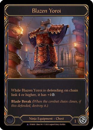 Blazen Yoroi (Marvel) [DYN045] (Dynasty)  Cold Foil Flesh And Blood Single Flesh And Blood   