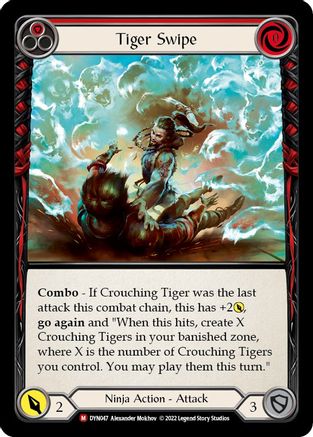 Tiger Swipe [DYN047] (Dynasty)  Rainbow Foil Flesh And Blood Single Flesh And Blood   
