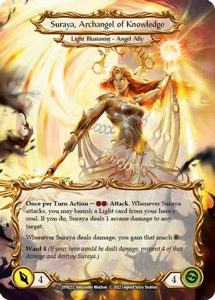 Invoke Suraya // Suraya, Archangel of Knowledge (Marvel) [DYN212] (Dynasty)  Cold Foil Flesh And Blood Single Flesh And Blood   
