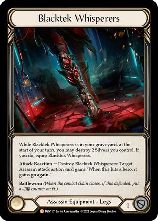 Blacktek Whisperers [DYN117] (Dynasty)  Cold Foil Flesh And Blood Single Flesh And Blood   