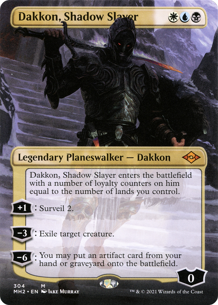 Dakkon, Shadow Slayer (MH2-304) [Modern Horizons 2] (Borderless) Foil MTG Single Wizards of the Coast