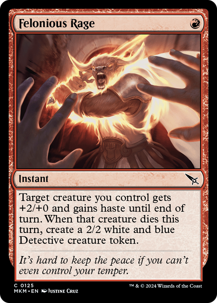 Felonious Rage (MKM-125) [Murders at Karlov Manor] MTG Single Wizards of the Coast