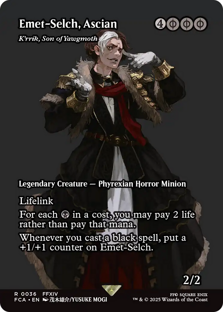 Emet-Selch, Ascian - K'rrik, Son of Yawgmoth (FCA-036) [FINAL FANTASY: Through the Ages] (Borderless) MTG Single Wizards of the Coast