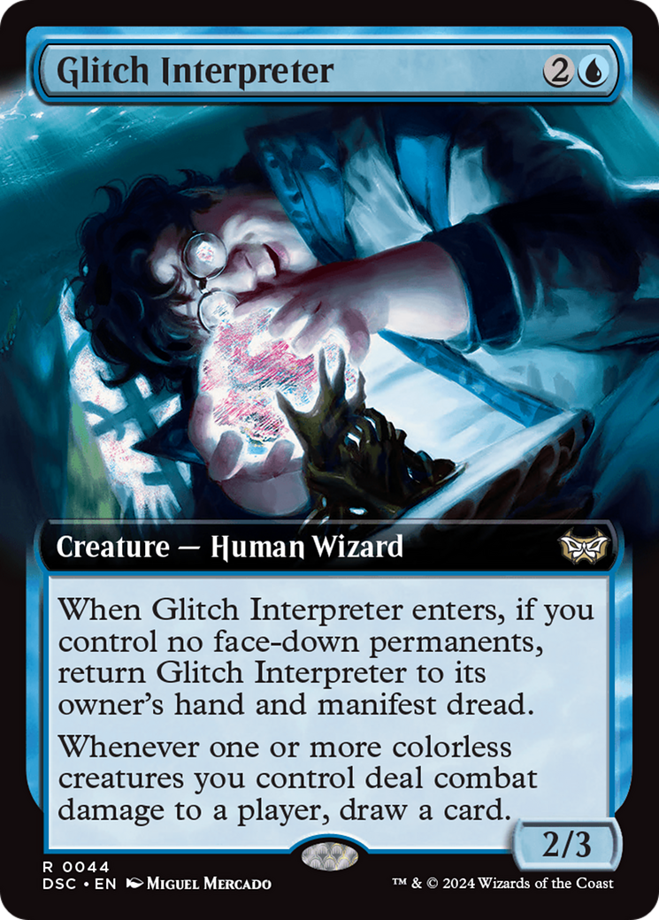 Glitch Interpreter (DSC-044) [Duskmourn: House of Horror Commander] (Extended Art) MTG Single Wizards of the Coast